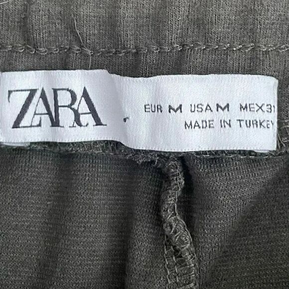 Zara Men Drawstring Green Jogger Track Athletic High Rise Pants SZ M #1283 - Picture 7 of 10